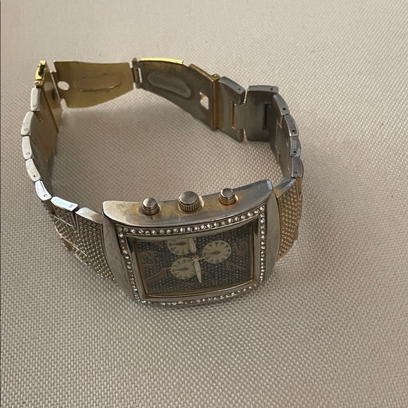 Gold and Silver Rectangular Watch - Picture 3 of 4